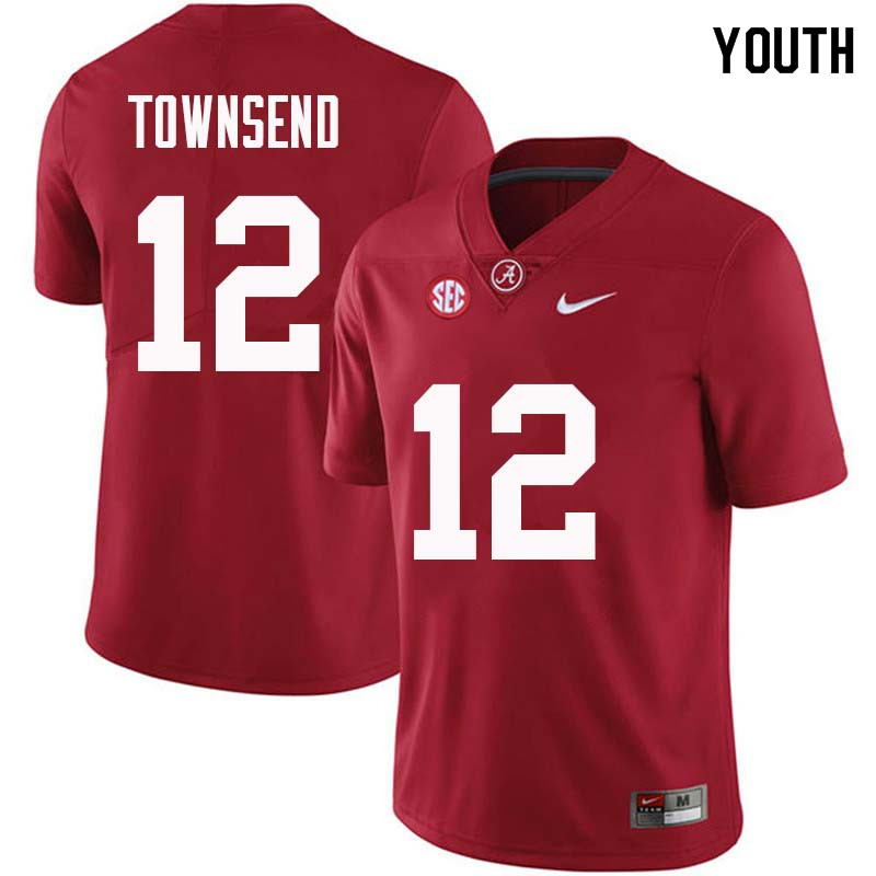 Youth #12 Chadarius Townsend Alabama Crimson Tide College Football Jerseys Sale-Crimson